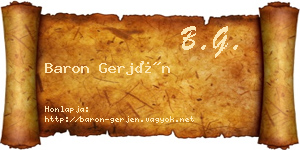 Baron Gerjén névjegykártya